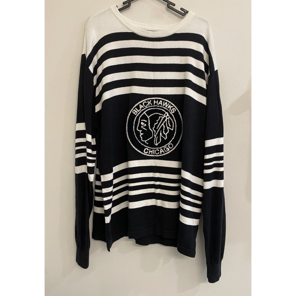Hillflint Chicago Blackhawks Sweater Men’s 2XL XXL Hockey Striped 1920s Replica
